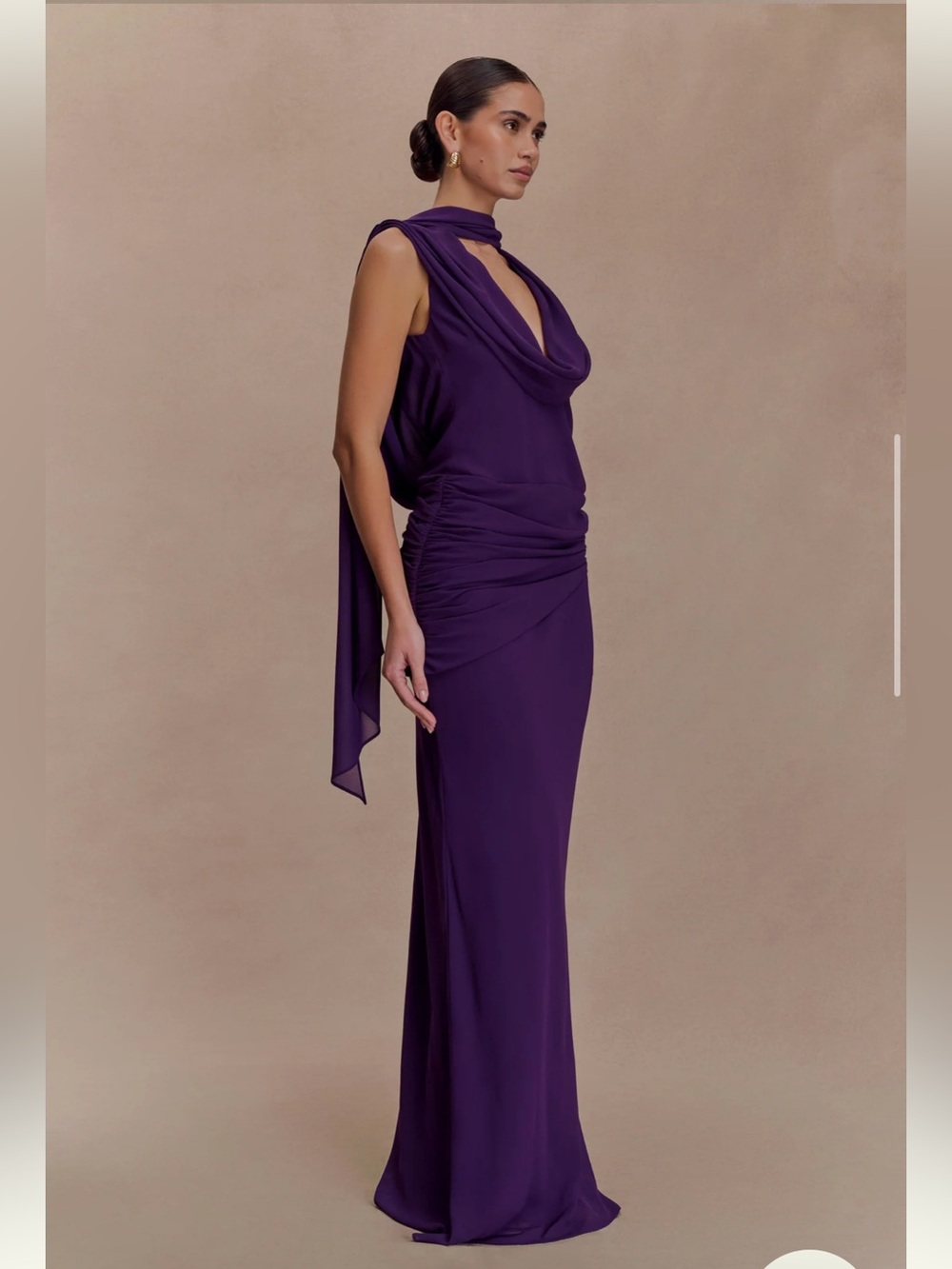 Giulia Meshki Dress- Chiffon Draped Maxi - Picture 3 of 3